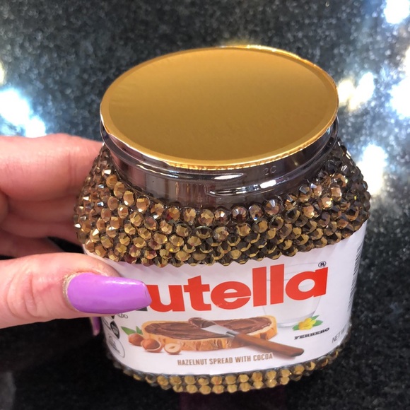 ๐NEW FRESH SEALED RHINESTONE CRYSTAL BLING BEDAZZLED NUTELLA CHOCOLATE SPREAD - Picture 8 of 8